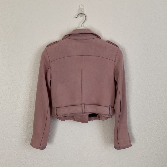 Bershka Pink Suede biker jacket - Picture 2 of 4